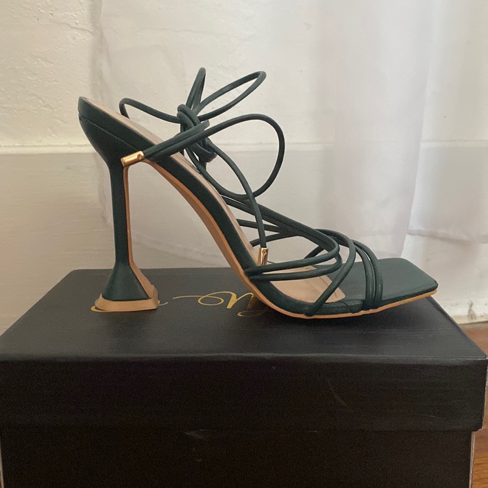 Dark Green Strapy Heels
